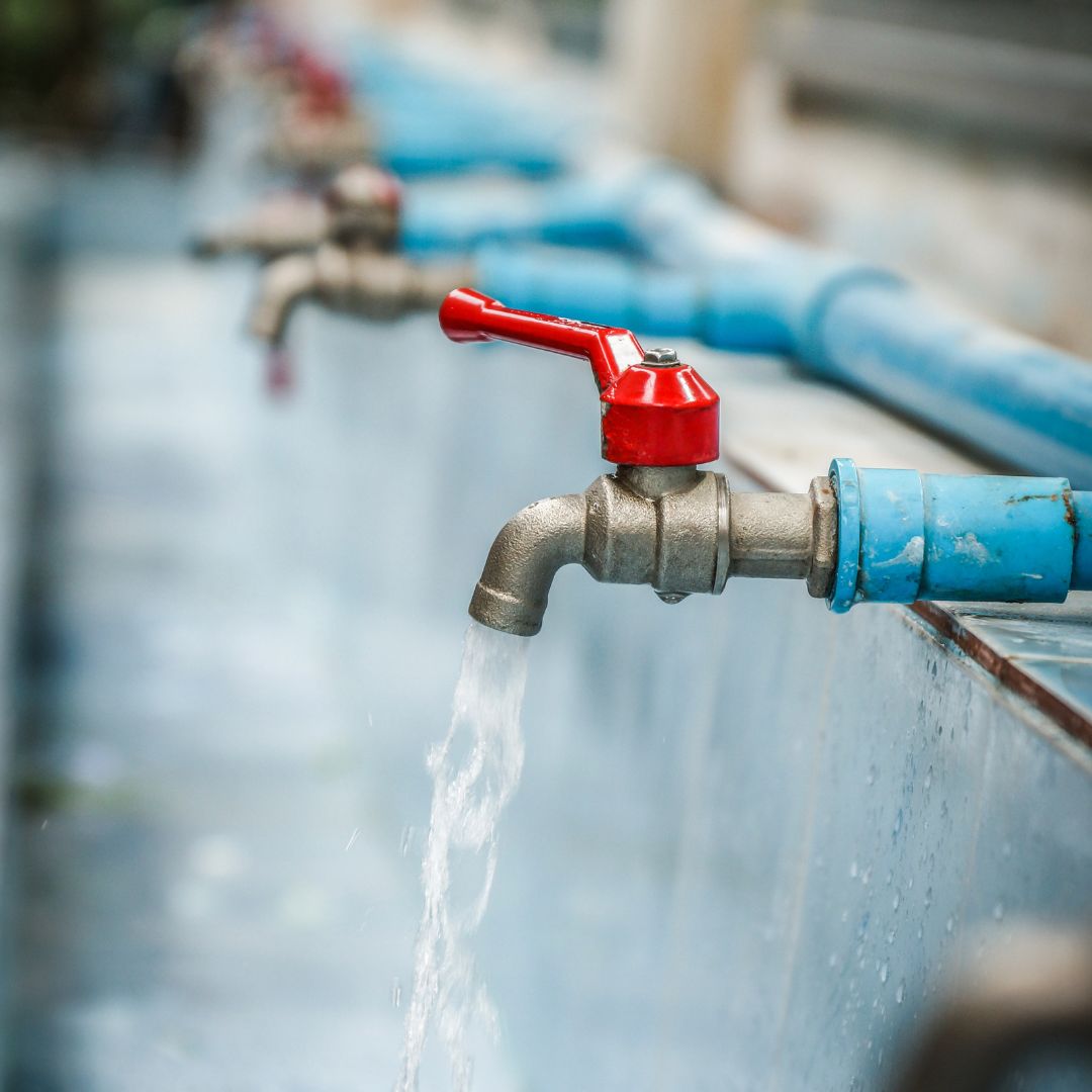 Water from outdoor faucet