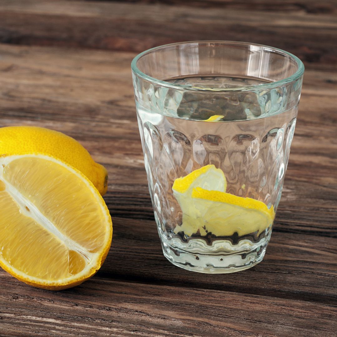 glass of lemon water