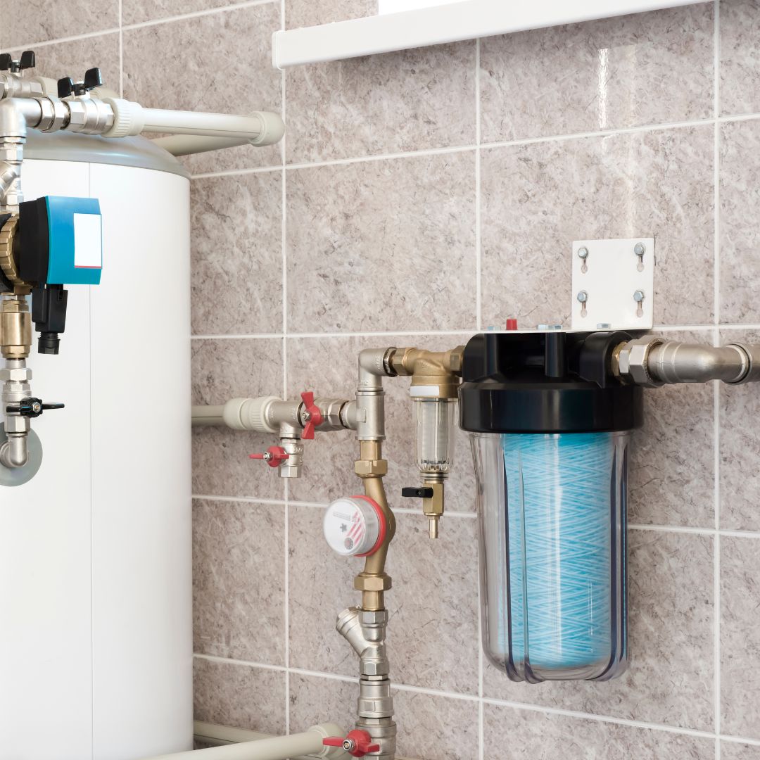 water softener in main water line