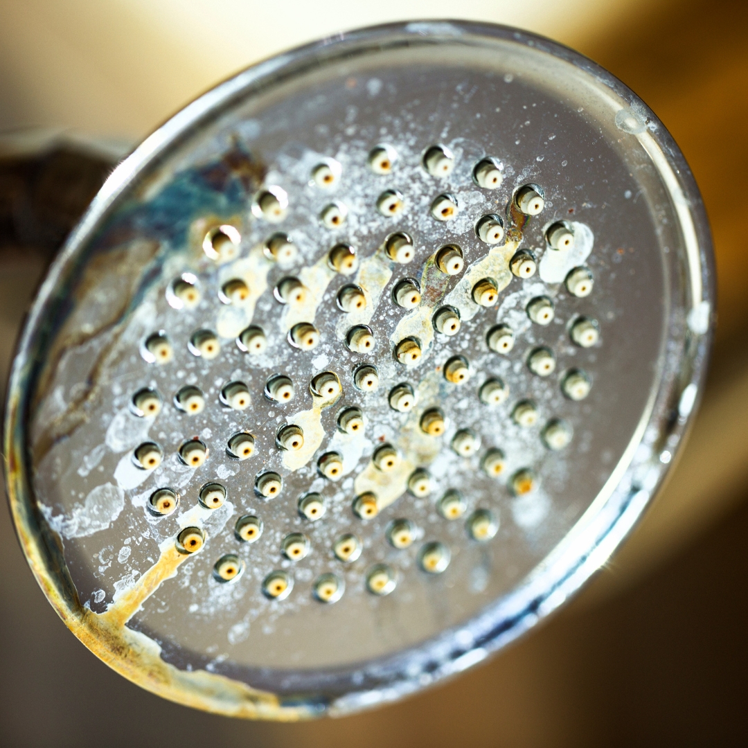 image of minerals on a showerhead