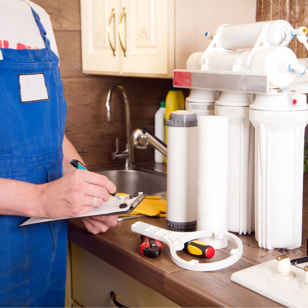 professional installing water softener