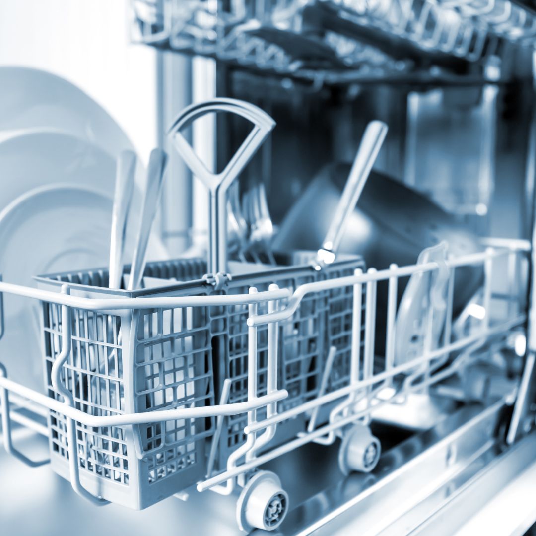 close up of dishwasher